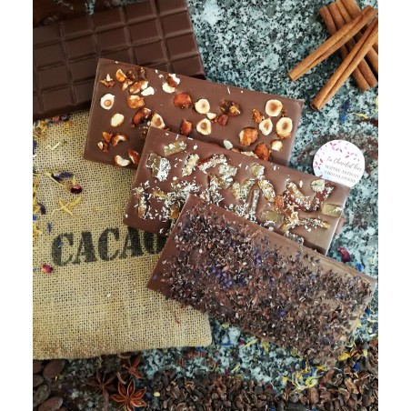 Tablette Chocolat au Lait aux Inclusions | Artisan Chocolatier à Saintes